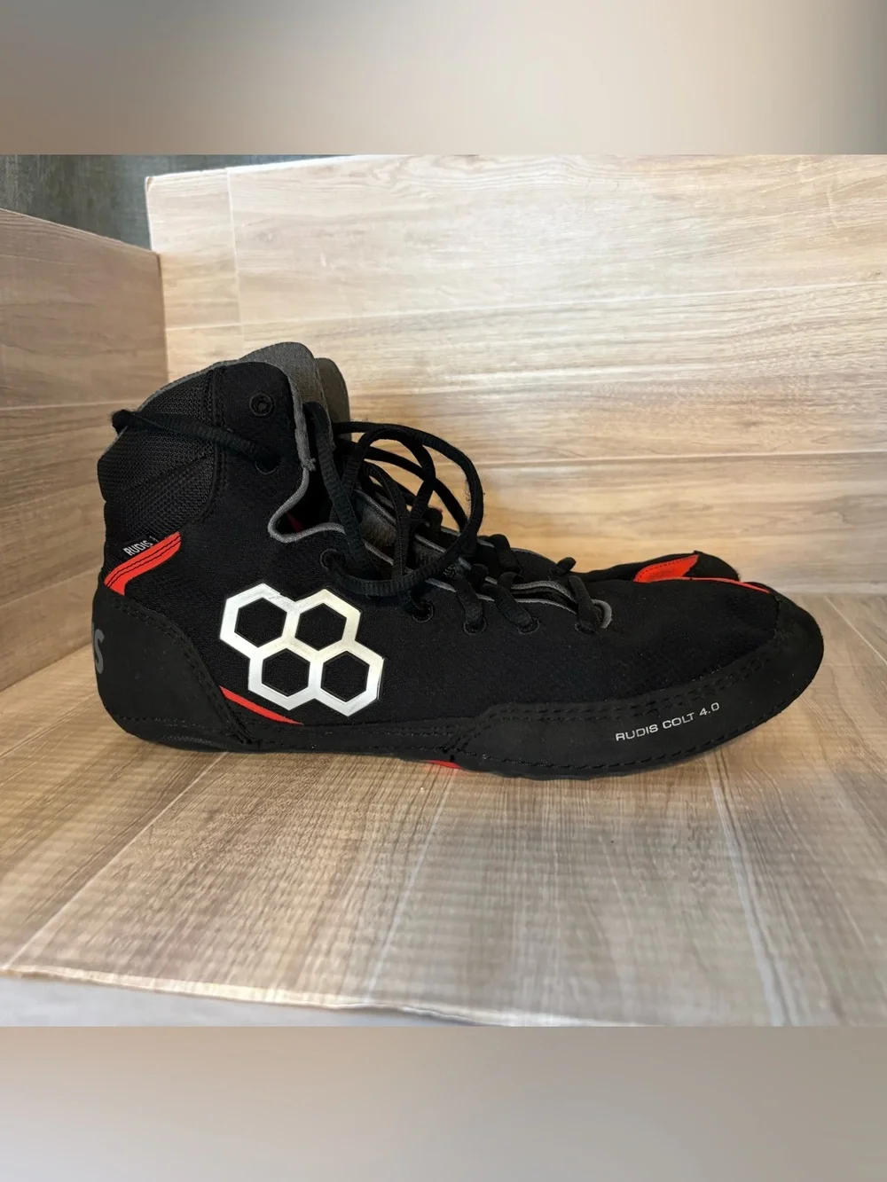 Rudis Colt 4.0 Live Wire Wrestling Shoes Black & Red Men’s Size 10